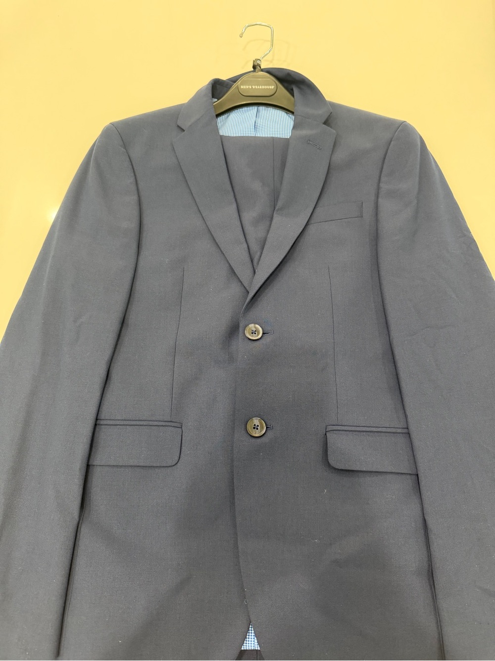 Egara Men's Navy Blue Two-Button Blazer